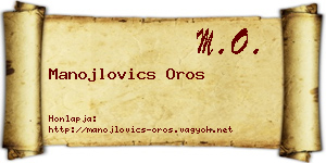 Manojlovics Oros névjegykártya